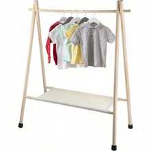 Clothes Rail Dog Clothes Rack Wooden Small Clothing Rail 81x75x34cm Garment Racks Clothes Dolls Storage Hanging Dress Up Rail Mini Coat Rack With Canvas ShelfHanging Organizers Back To School
