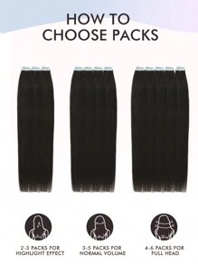 20pcs Tape In Hair Extensions Human Hair Color 1b Nature Black 14-22 Inch 100% Human Hair Invisible Tape In Hair Extensions