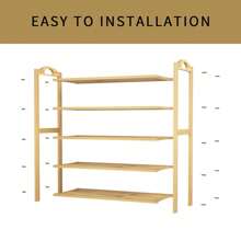 5 Layers BAMBOO SHOE FOOTWEAR RACK ORGANISER WOODEN STORAGE SHELVES STAND SHELF UNIT