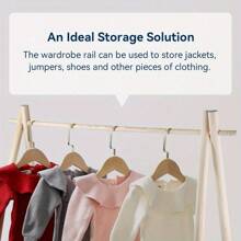 Clothes Rail Dog Clothes Rack Wooden Small Clothing Rail 81x75x34cm Garment Racks Clothes Dolls Storage Hanging Dress Up Rail Mini Coat Rack With Canvas ShelfHanging Organizers Back To School