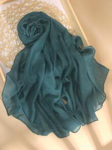 New Autumn And Winter 1 Piece Solid Color Heavy Sequins, Retro And Luxurious Decorative Headscarf, Light And Soft Comfortable Fabric, Women Daily Festival Wear Shiny Decorative Hijab Abaya Accessories Valentine's Day Valentines - Multicolor - View 23