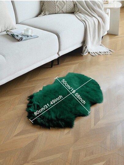 1PC Zachte Faux Fur Vloerkleed Dark Groen Fluffy Area Living Room,Bedroom Floor, Machine Washable, Stoel Couch ,Sofa Hoes ,Bedroom Bedside,Luxurious Moderne Home view 8