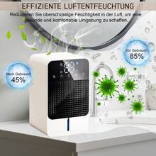 Electric Dehumidifier, Dehumidifier With 2-Mode Dehumidification & Sleep Mode, Colored RGB Light, 1500ml Water Tank With Automatic Shut-Off, Room Dehumidifier For Bathroom, Bedroom - EU C Type Plug(220-240V) - View 3