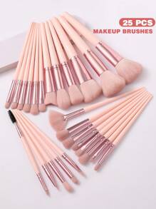 15-18-20-22-25-30-32 Pcs Light Pink Makeup Brush Set, High-Quality Synthetic Hair Eyeshadow Blending Brush Set, Cosmetic Tools,Giveaways,Professional Makeup Brushes,Complete Makeup Set - Baby Pink - View 17