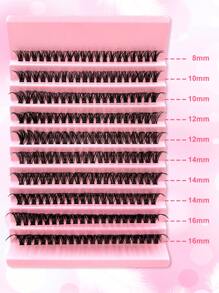 200PCS Dramatic C-Curl 8-16MM Mix DIY Lash Extension Kit Set DIY Bottom Lashes Eyelashes Book Big Volume Soft Individual Cluster Lashes Create A Fluffy Natural Wispy Y2k Butterfly Elements Pink Base Card Look At Home Long Lasting DIY Lashes Glue, DIY Glue Remover, DIY Lashes Tweezers (Bottom Lashes+30D) Lash Clusters Kit, Lashes, Eyelashes, Fake Lashes