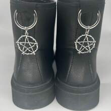 2 件/套复古哥特式朋克五角星吊坠，可拆卸 DIY 鞋饰配件，男女通用 - 彩色 - 查看 4