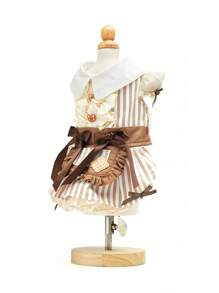 1 peça de roupa fofa para cachorro com estampa de ursinho e botões, ideal para todas as estações do ano.