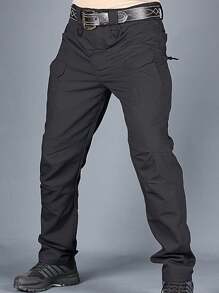 Pantalones tácticos con diseño de múltiples bolsillos, funcionalidad y estilo combinados para adaptarse a cualquier entorno - Negro - Ver 3