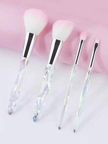 4-Piece Makeup Brush Set, Professional Foundation Blush Concealer Eye Shadow Kabuki Makeup Brush Set, Soft Vegetarian Synthetic Bristles, Suitable For All Skin Makeup Tools. - Multicolor - View 1