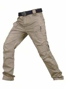 Pantalones tácticos con diseño de múltiples bolsillos, funcionalidad y estilo combinados para adaptarse a cualquier entorno - Caqui - Ver 4