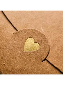 10pcs/Pack Mini Greeting Card Envelopes, Gold Foil Heart Shiny Paper Envelopes Back To School - 10.5*7CM - View 3