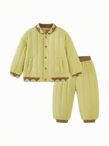 mini bala Boys Girls Long Sleeve Set Autumn Winter Baseball Jacket Trousers