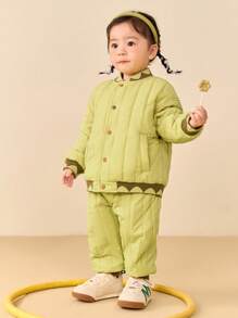 mini bala Boys Girls Long Sleeve Set Autumn Winter Baseball Jacket Trousers