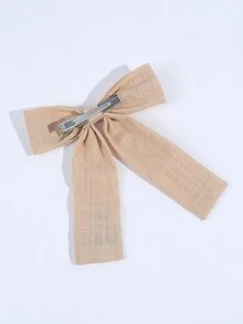1個女性兔刺繡布料蝴蝶結髮夾，優雅鴨嘴造型配可愛兔子刺繡髮夾，適合日常佩戴，女性馬尾夾禮物髮飾，髮片髮夾 - 彩色 - 查看 5