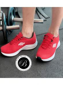 OX2 Unisex Lightweight Gym Sports Shoes Women Men Comfortable Casual Walking Running Sneakers - Đỏ - Xem 2