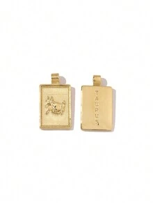 1pc Gold Plated 12 Zodiac Signs Twelve Constellation Symbol Lucky Charm Pendant For DIY Necklace Bracelet Jewelry Making - Gold - View 28