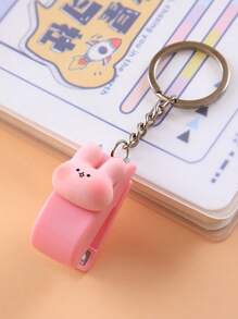 1pc Cute Cartoon Mini Stapler Portable Small Stapler With Keychain Student Office Prize Exquisite And Compact Back To School,Back To School,School Supplies