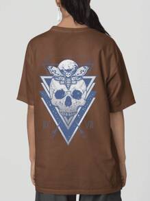 SKULL/BUTTERFLY T-Shirt Women's Fashion 100% Cotton Streetwear NEW RELEASE! - Rỉ Nâu - Xem 2