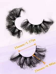 Asiteo 4 Pairs 25MM Natural Long False Eyelashes Dramatic Fluffy 9D Faux Mink Lashes Wispy Eye Lashes Thick Soft - 黑色 - 查看 2