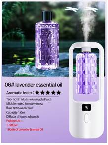 Household Automatic Aromatherapy Machine Hotel Timed Spray Aromatherapy Machine Wall-Mounted Toilet Deodorant Air Freshener Small Office Desktop Aromatherapy Machine Bedroom Silent Aromatherapy Essential Oil Diffuser Aromatherapy Essential Oil Fragrance Machine Rechargeable 5 Working Modes Adjustable 6 Kinds Of Aromatherapy Essential Oils Can Be Selected White With Seven-Color Atmosphere Lights