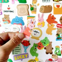 Nayiben 100pcs Cartoon Bear Stickers For Gift Decoration, Waterproof Stickers For Water Bottles, Luggage, Notebooks, Laptops Back To School
