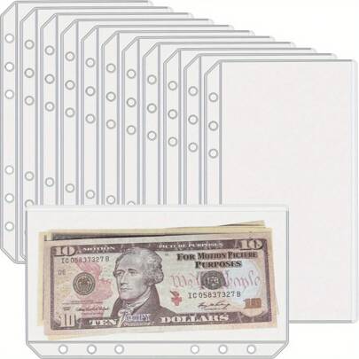 12 Pcs A6 Binder Pockets With No Zippers, Zipless Budget Envelopes For The Cash System, A6 Binder Pouch For 6 Ring Binder, Money Folder Organizer, Clear PVC Savings Challenges Envelopes, 12PCS. Back To School, School Supplies,Savings Plan,Biweekly Savings Plan,10000 Savings Plan,Savings Strategy