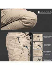 Pantalones tácticos con diseño de múltiples bolsillos, funcionalidad y estilo combinados para adaptarse a cualquier entorno - Caqui - Ver 2