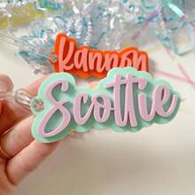 Mặt dây chuyền túi Acrylic tùy chỉnh, Nhãn tên túi nhiều màu, Quà tặng cho bạn bè và gia đình, Mùa thu/đông - Nhiều màu - Xem 12