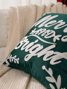 1 vỏ gối sofa Giáng sinh vui vẻ, vỏ gối trang trí Giáng sinh, bông tuyết, thêu vải nỉ mềm, dùng để trang trí mùa đông, vỏ gối sofa phòng khách, đồ trang trí giường, vui vẻ và tươi sáng, quà tặng Giáng sinh - màu xanh lá - Xem 10