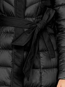 ZIAI High Quality Solid Color Hooded Slim Fit Long Down Jacket, Winter - Black - View 6