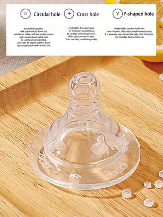 2pcs Baby Silicone Pacifiers Fit For Medium Size Nursing Bottle