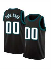 Camiseta de baloncesto personalizada con nombre y número, estilo de novio, bordada, con cuello redondo, sin mangas, para hombre, negra, para fiestas, juegos, entrenamiento, competición y deportes, personalizable, tallas S-2XL
