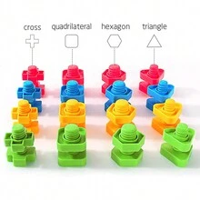10/20 Đồ chơi xếp hình đai ốc và bu lông - Trò chơi học tập phân loại màu sắc STEM - Trò chơi ghép hình xây dựng Montessori dành cho trẻ mẫu giáo - Xây dựng kỹ năng vận động tinh cho trẻ em, Đồ chơi cho bé trai, Đồ chơi trẻ em, Đồ chơi cho trẻ em, Đồ chơi cho bé gái - Nhiều màu - Xem 2
