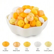 100Pcs/Lote Contas de Lentilha de Silicone 12mm Contas Espaçadoras Soltas Para DIY Caneta Pulseira Jóias Chaveiro Fazendo Decoração Acessório Etc