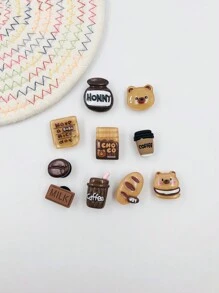 Bộ 10 phụ kiện trang trí hình gấu hoạt hình và nhựa cho giày - Nhiều màu - Xem 3