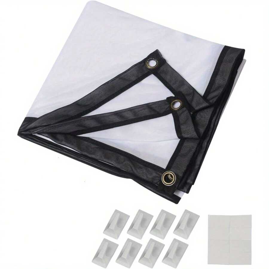 Projector Screen 150 Inch, Foldable Projector Screen, Pull Down Projector Screen,16:9 HD 4K Screen For School Home Theatre Cinema Office - Variant1 - View 1