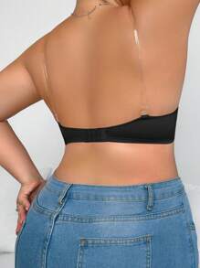 MIMILEMON Black Plus Size Smooth And Versatile Underwear, Feminine Bra, Thin Cup, Comfortable And Breathable, Underwired Push-Up Side Bra - Black - View 3