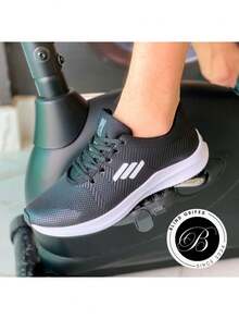 OX2 Unisex Lightweight Gym Sports Shoes Women Men Comfortable Casual Walking Running Sneakers - 黑色 - 查看 4