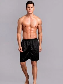 Men's Casual Loose Thin Ice Silk Comfortable Shorts Summer, Men's Home Pajamas - 黑色 - 查看 1