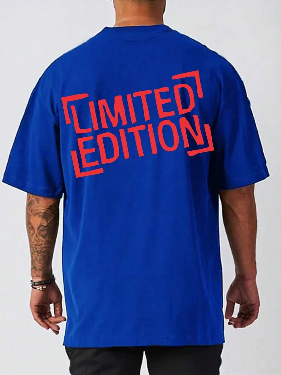 Men's Oversized StreetWear Limited Edition T-Shirt 100% Cotton From S To Plus Size G3 - 寶藍色 - 查看 1