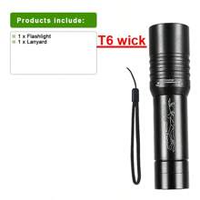 潜水 300 米变焦水下手电筒大功率 LED T6 手电筒专业水肺潜水手电筒 IPX8 可充电 18650 - 黑色 - 查看 14