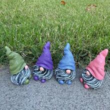 1pc Garden Gnome Statue, Resin Craft Ornament For Home Garden, Office, Living Room, Bedroom, Entryway Decoration, Cute Accessory, Great Gift For Christmas, Holidays, Birthday - Multicolor - View 7