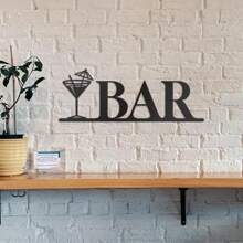 Black Metal Happy Hour Sign - Stylish Bar Wall Art For Home Decor, Outdoor And Indoor Use, Perfect For Living Room And Dining Room, Suitable For Modern Home Decor, Room Decor, Bedroom Decor, Bathroom Decor, Waterproof, Rust-Proof