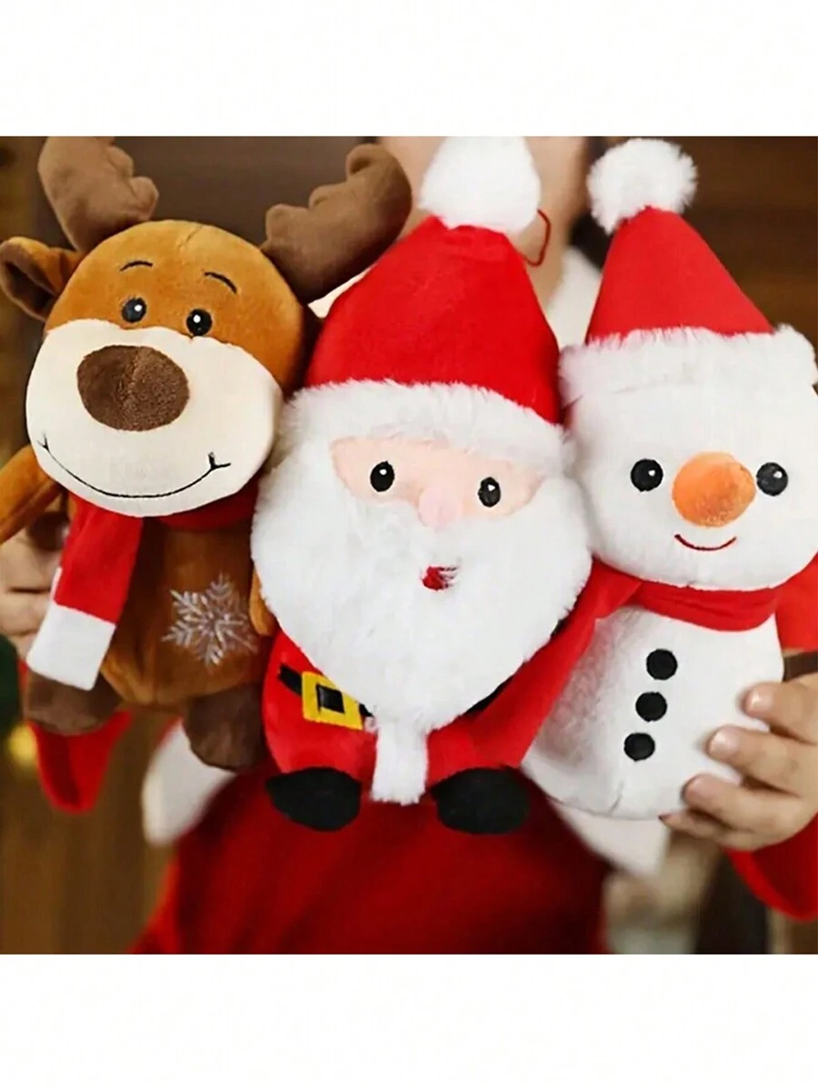 1 Set Muñeca linda de reno navideño, Papá Noel, decoración de árbol de Navidad, regalo de evento navideño. Muñeca de almohada/algunos accesorios, colores, palabras escritas, patrones y formas son aleatorios - Multicolor - Ver 1