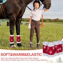 4pcs Christmas Reindeer Leg Wraps, Made Of Polyester Faux Fur, Loose & Comfortable, Suitable For Christmas Parades