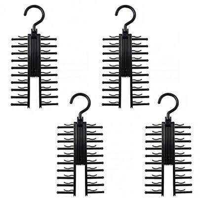 4PCS Adjustable 360° Rotating Scarf And Tie Rack, Versatile Belt Organizer For Home, Space-Saving Hanger Holder, Ideal For Closet Organization, Perfect For Fashion Enthusiasts, Stylish Storage Solution For Scarves, Ties, And Belts, Enhances Your Wardrobe With Easy Access, Great Gift For Holidays And Special Occasions, Keep Your Accessories Neat And -Free, Durable Design For Long-Lasting Use, Elevate Your Home Decor With This Functional And Chic Organizer.