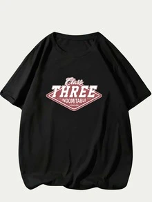Class Three T-Shirt Men's Cotton Shirt Premium Print Casual Comfort - màu đen - Xem 1