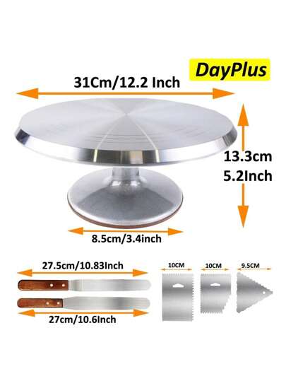 Cake turntable laminating table baking tool set soporte de aleación de aluminio DIY laminating turntable cake stand
