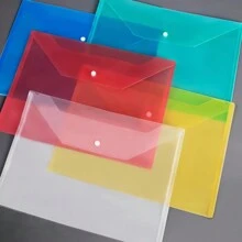 8/4/1pc A4 Size DIY-Compliant Plastic Clasp File Bag Thickened To Accommodate Large Amounts Of Documents, Paper, Exams, Etc