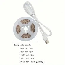 1pc Flexible LED Light Strip With Button Switch, Self-Adhesive Room Decor LED Lights - Suitable For Home, Bedroom, Vanity Mirror, Kitchen, Living Room, Study, Wardrobe, Non-Waterproof, White Light/Warm Light - White - View 6